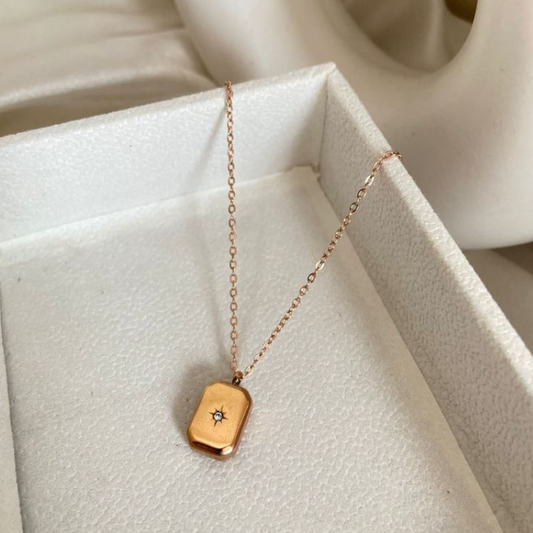 Gold-Toned Star Themed Geometric Pendant