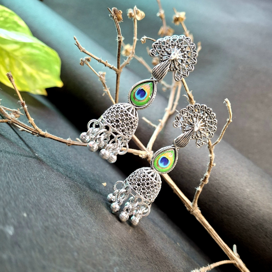 Unique peacock design stylish earrings for ethnic outfits