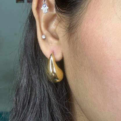 Teardrop shaped hoop earrings for elegant contemporary styling