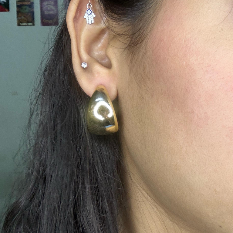 Fat chunky stylish hoop earrings for modern fashion