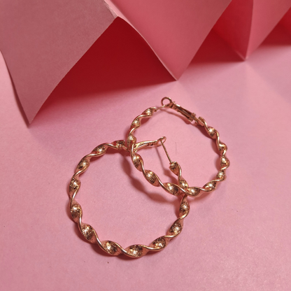 Gold plated geometric circular earrings for trendy styling