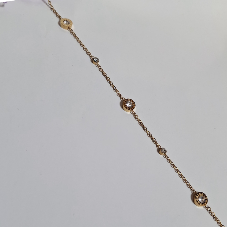 Minimal Roman numeral bracelet with vintage style