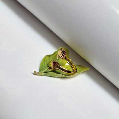 Hug-style ring expressing love and affection