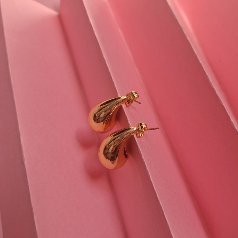 Teardrop shaped hoop earrings for elegant contemporary styling