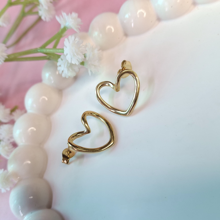 Heart-shaped stud earrings perfect for romantic and daily wear
