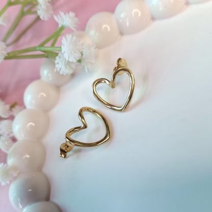 Heart-shaped stud earrings perfect for romantic and daily wear