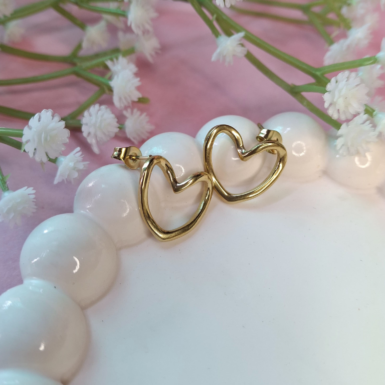 Heart-shaped stud earrings perfect for romantic and daily wear